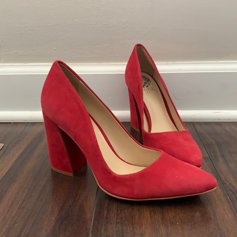 BARELY USED Vince Camuto Talise Block Suede Heel